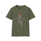 Never Give Up T-Shirt — Motivational Vertical 'Never Up' Graphic Tee