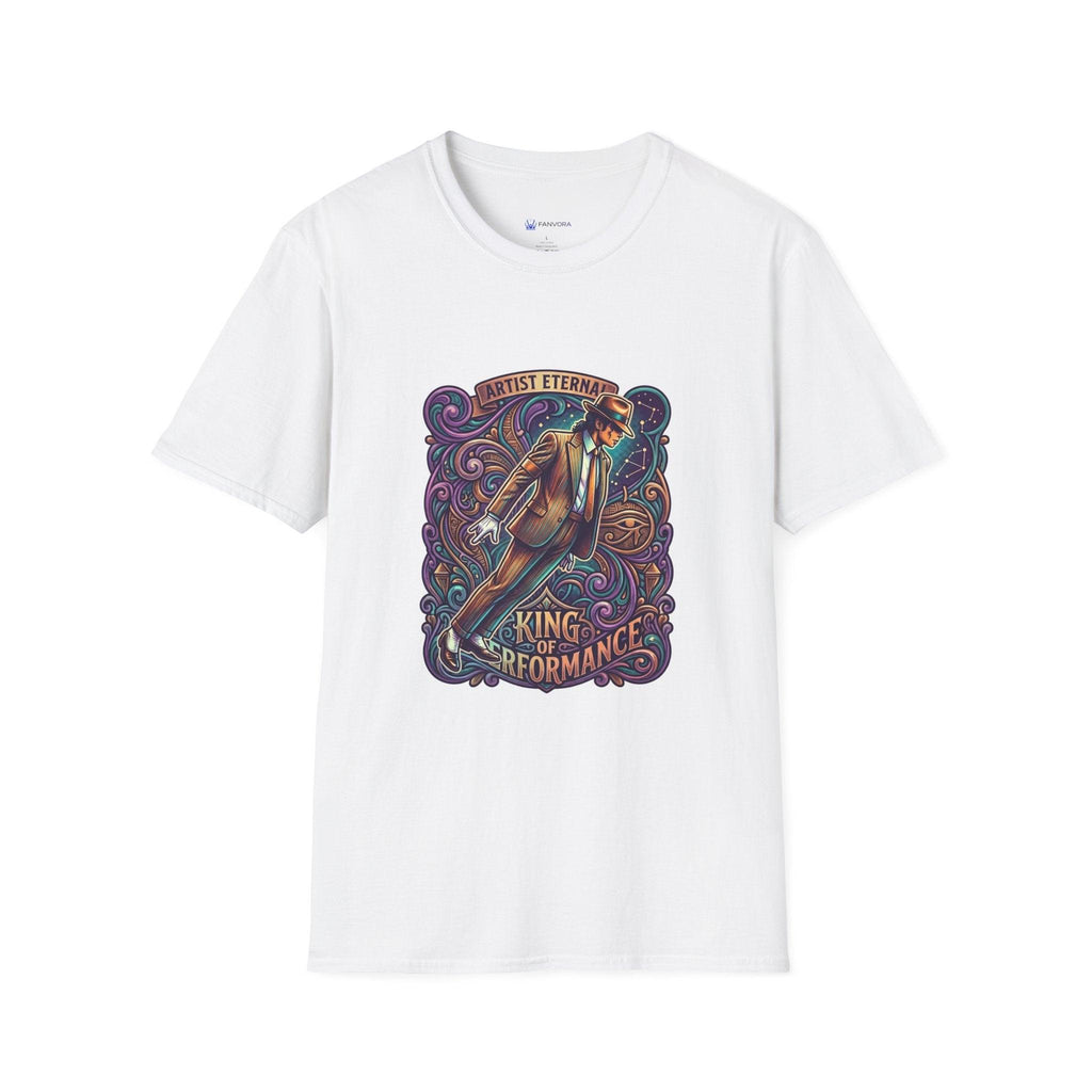 Michael Jackson King of Performance retro tribute graphic t-shirt design
