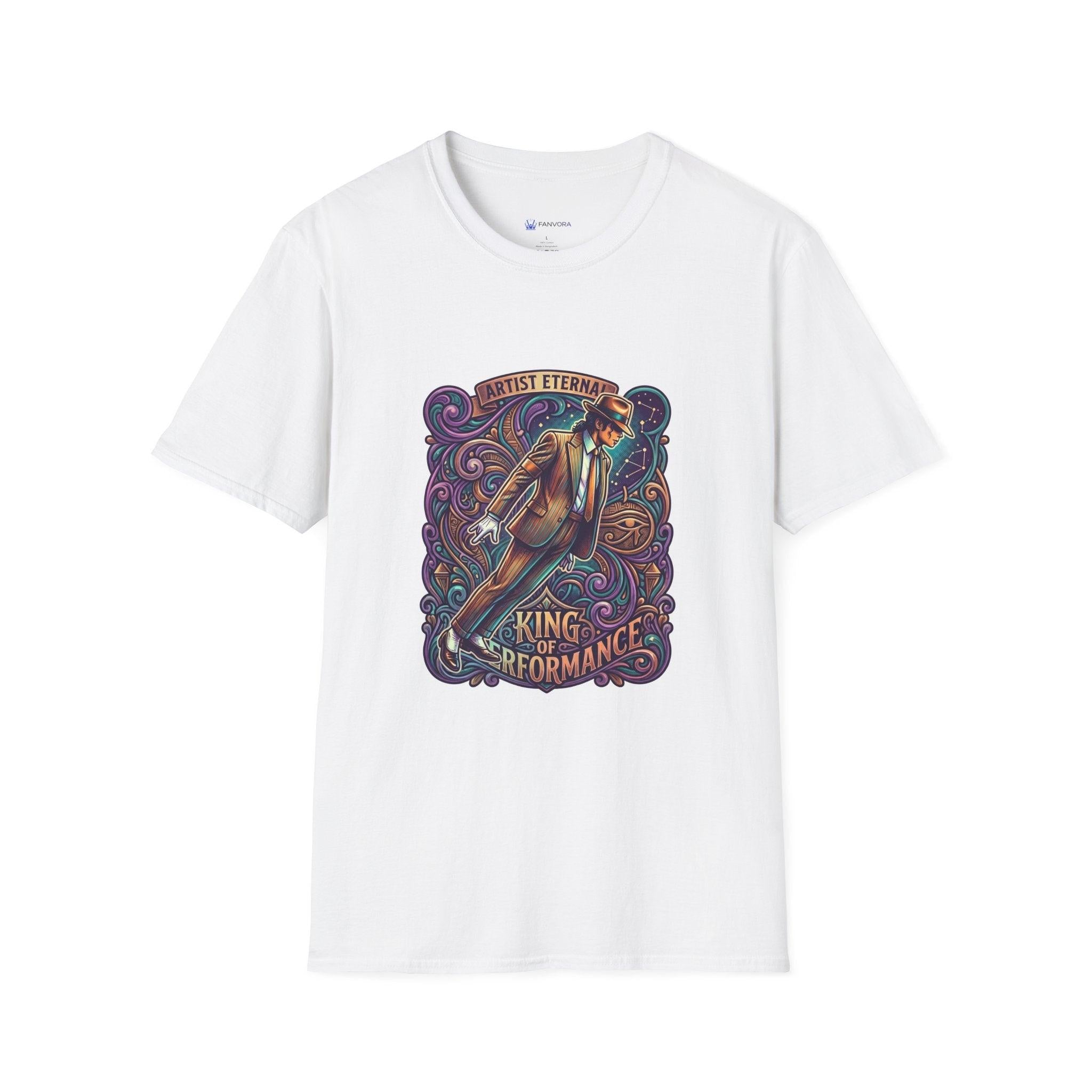 Michael Jackson King of Performance retro tribute graphic t-shirt design
