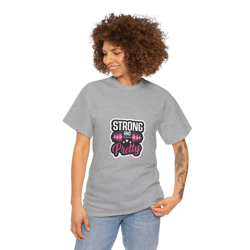 Strong and Pretty Tee — 'Strong and Pretty' Fitness Graphic T-Shirt