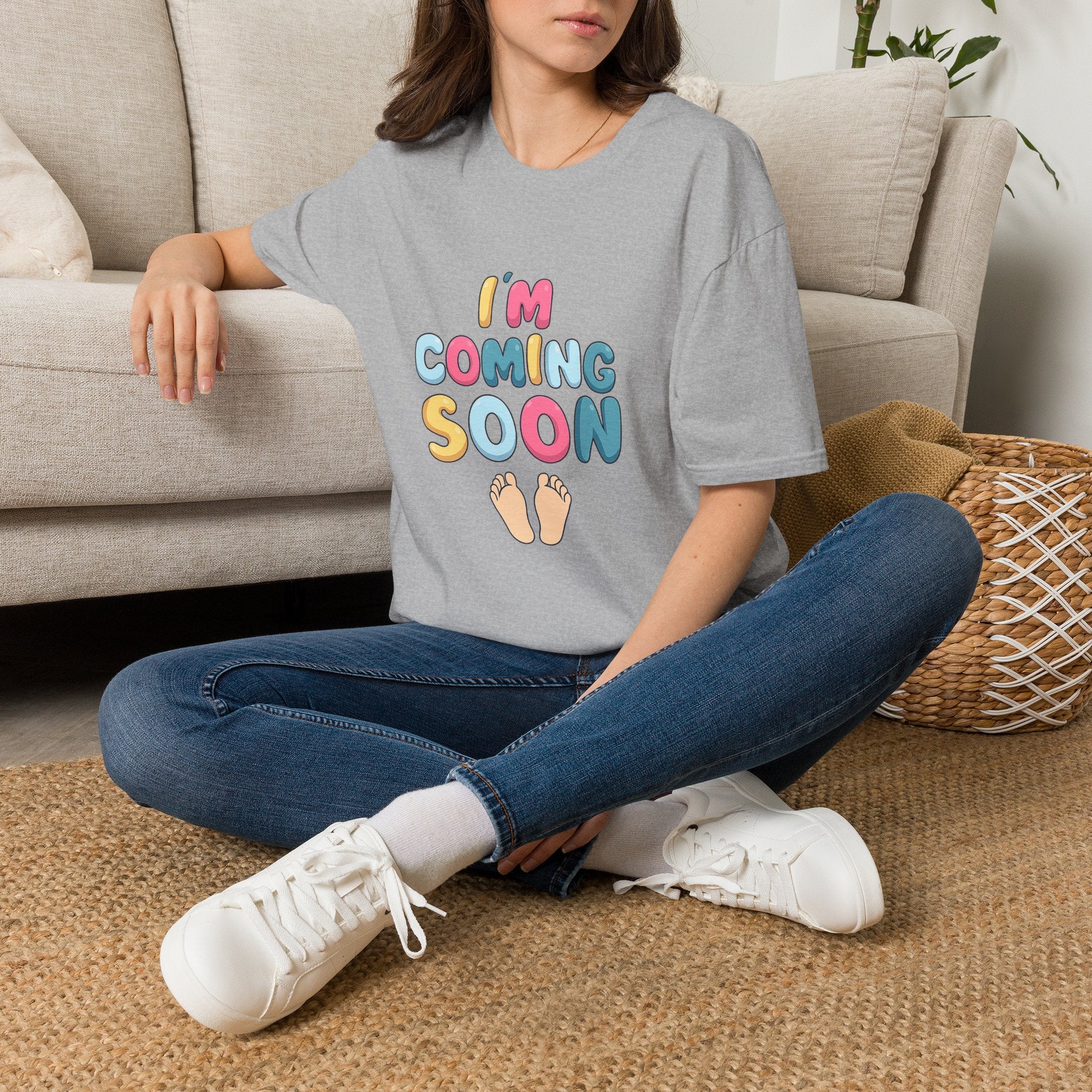 Maternity T-Shirt "I'm Coming Soon" Baby Announcement Tee