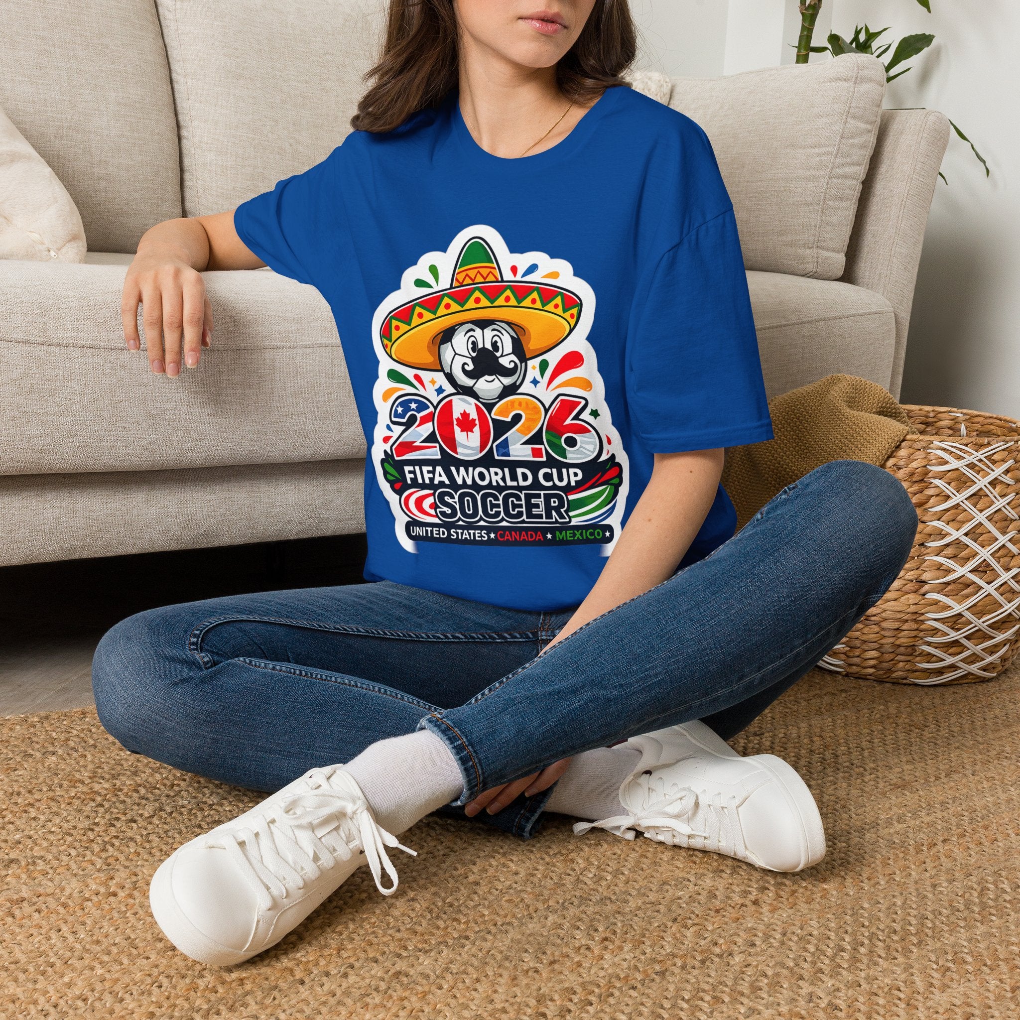 Soccer 2026 Soccer T-Shirt — Colorful Sombrero Mascot Design