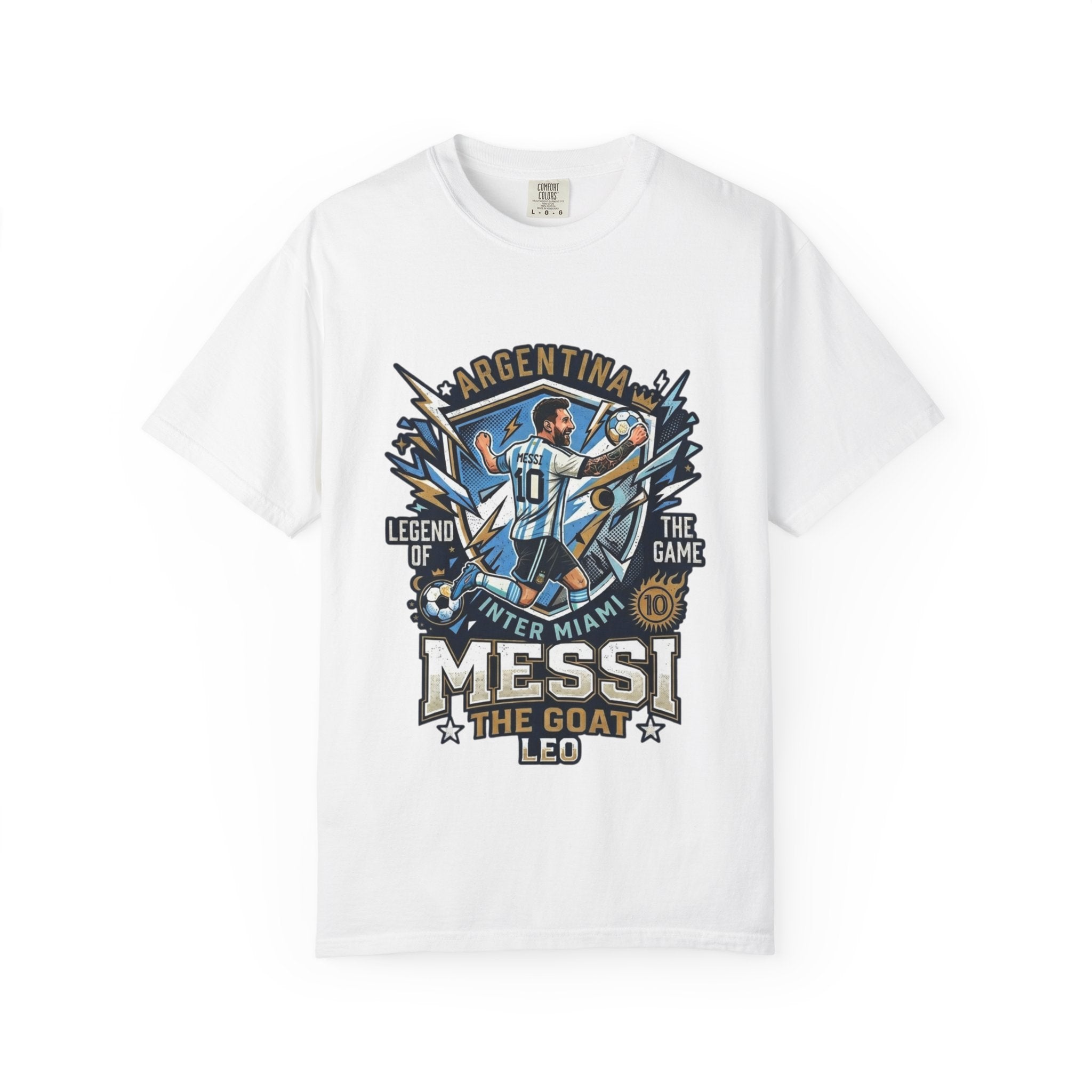 Messi "The GOAT" Soccer T-Shirt - Argentina Fan Version