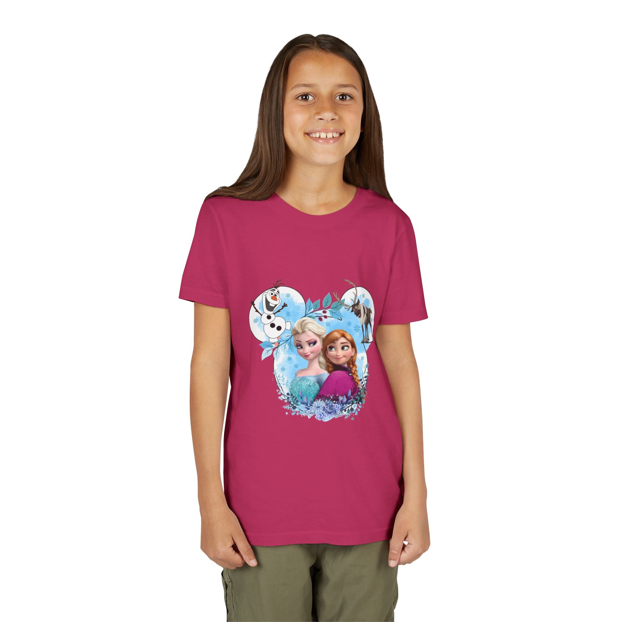 Girls' Frozen Princesses Youth Tee – Elsa & Anna Winter Friends Shirt
