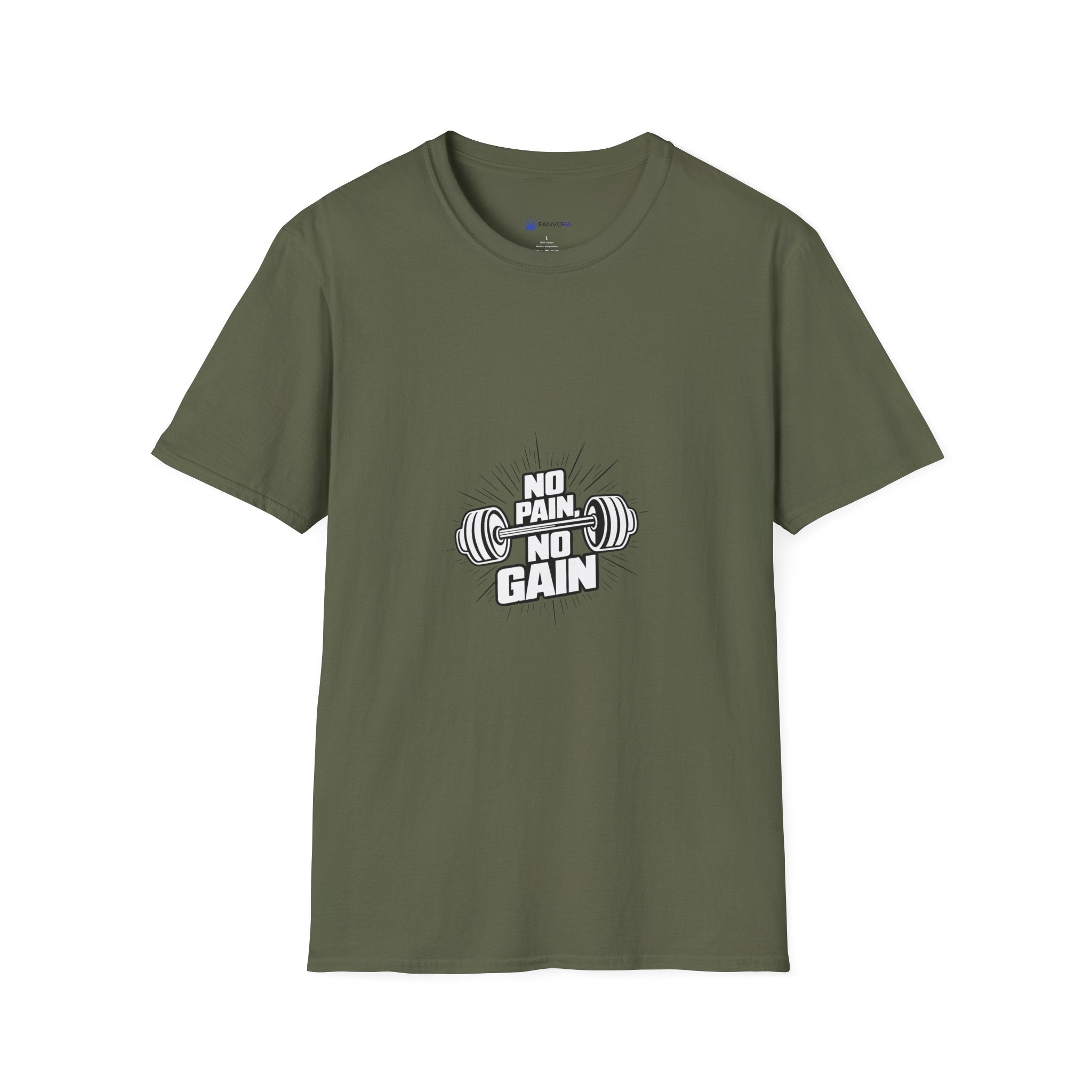 No Pain No Gain Barbell T-Shirt — Fitness Gym Workout Tee