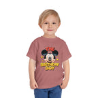 Toddler Tee — "The Birthday Boy" Cartoon Mouse Party Shirt