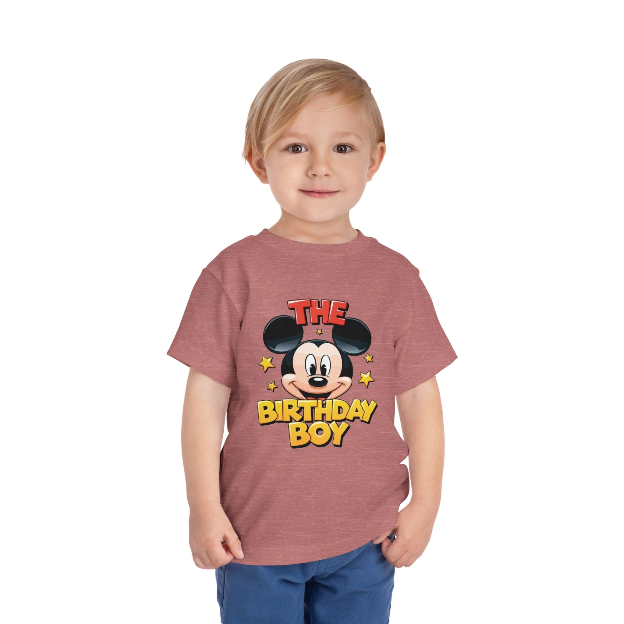 Toddler Tee — "The Birthday Boy" Cartoon Mouse Party Shirt