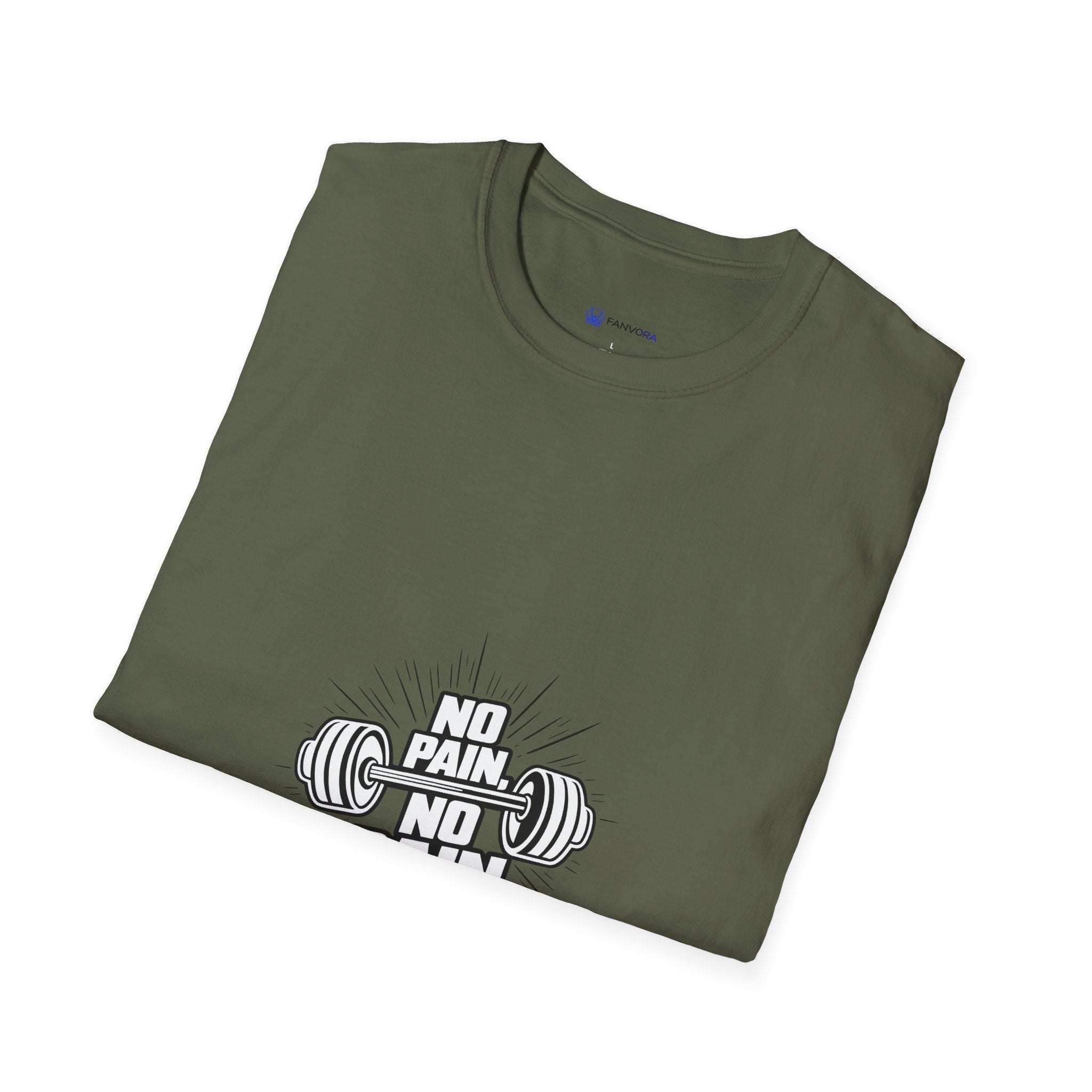 No Pain No Gain Barbell T-Shirt — Fitness Gym Workout Tee