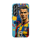 Portugal  legend Pop Art Tough Phone Case — Colorful Soccer Legend Protective Cover.