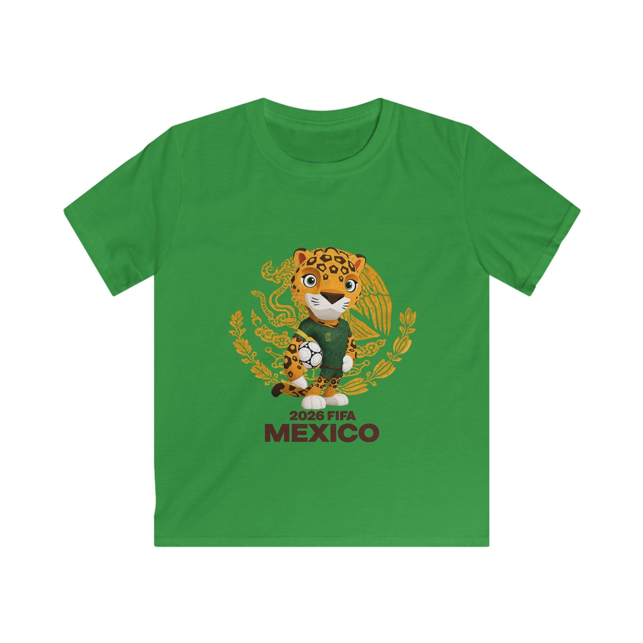 Kids Tee — 2026 FIFA Mexico Jaguar Mascot Soccer Shirt