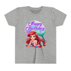 Birthday Youth Tee - Cute Mermaid "Happy Birthday" Graphic