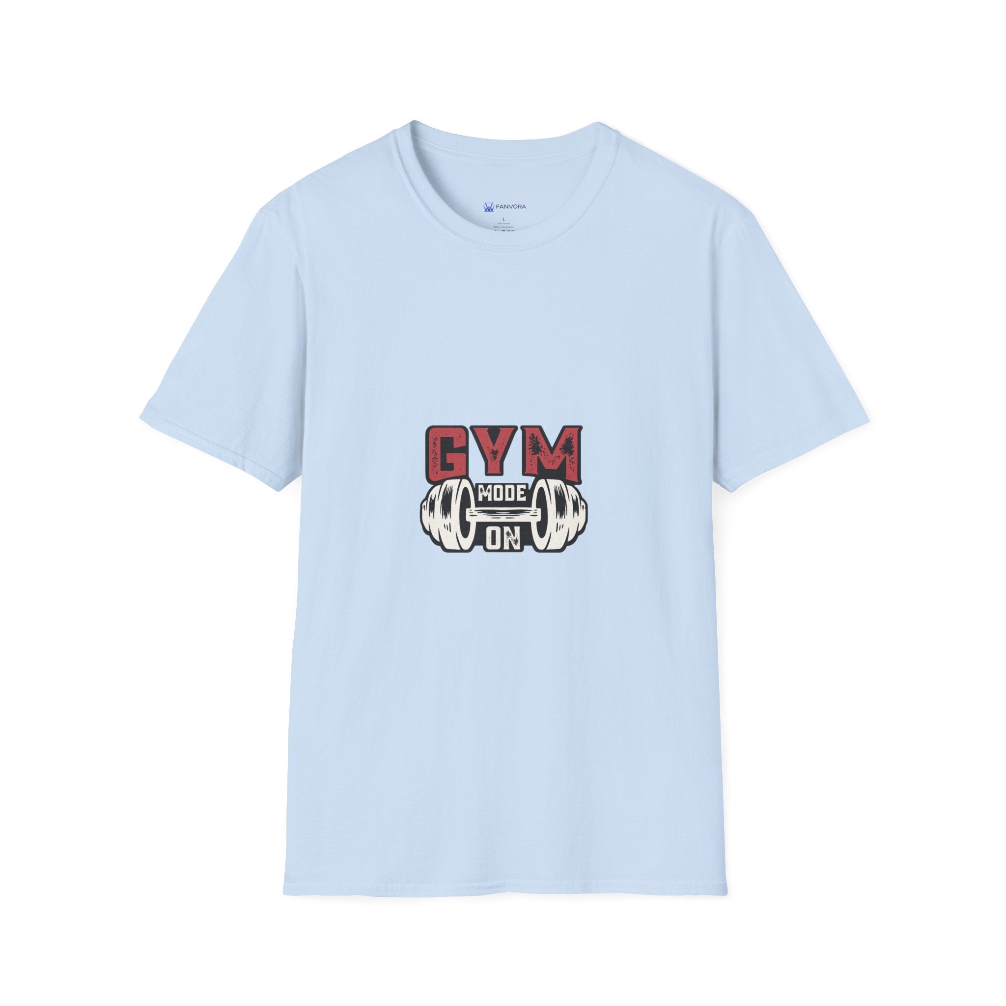 Gym Mode T-Shirt — Fitness Workout Tee with Dumbbell Graphic