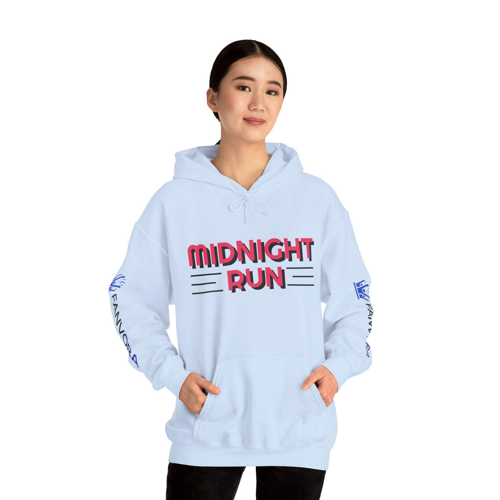 Unisex Midnight Run Hoodie — Retro Palm Beach Graphic Hooded Sweatshirt.