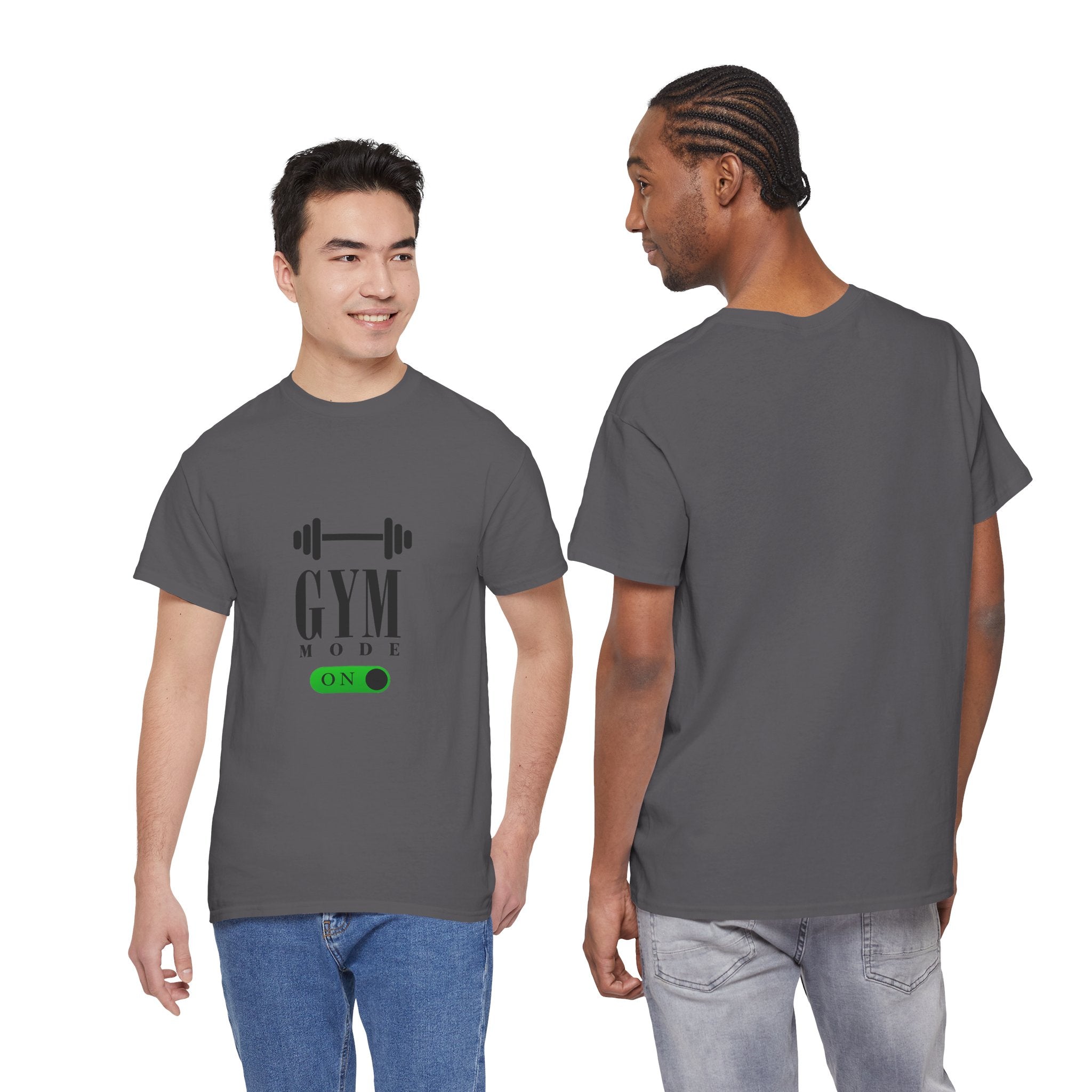 Gym Mode On T-Shirt — Workout Tee with Barbell Graphic