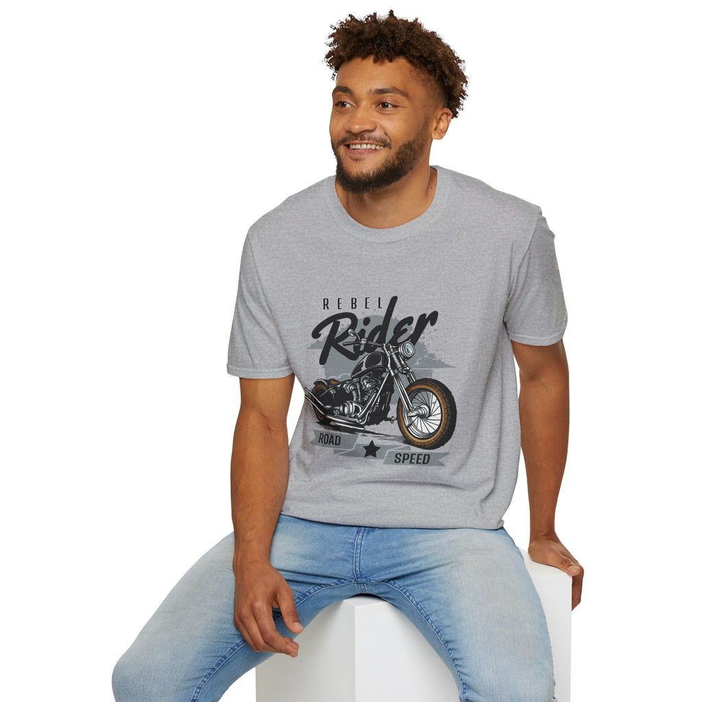 Rebel Rider Motorcycle T-Shirt — Vintage Biker Graphic Tee