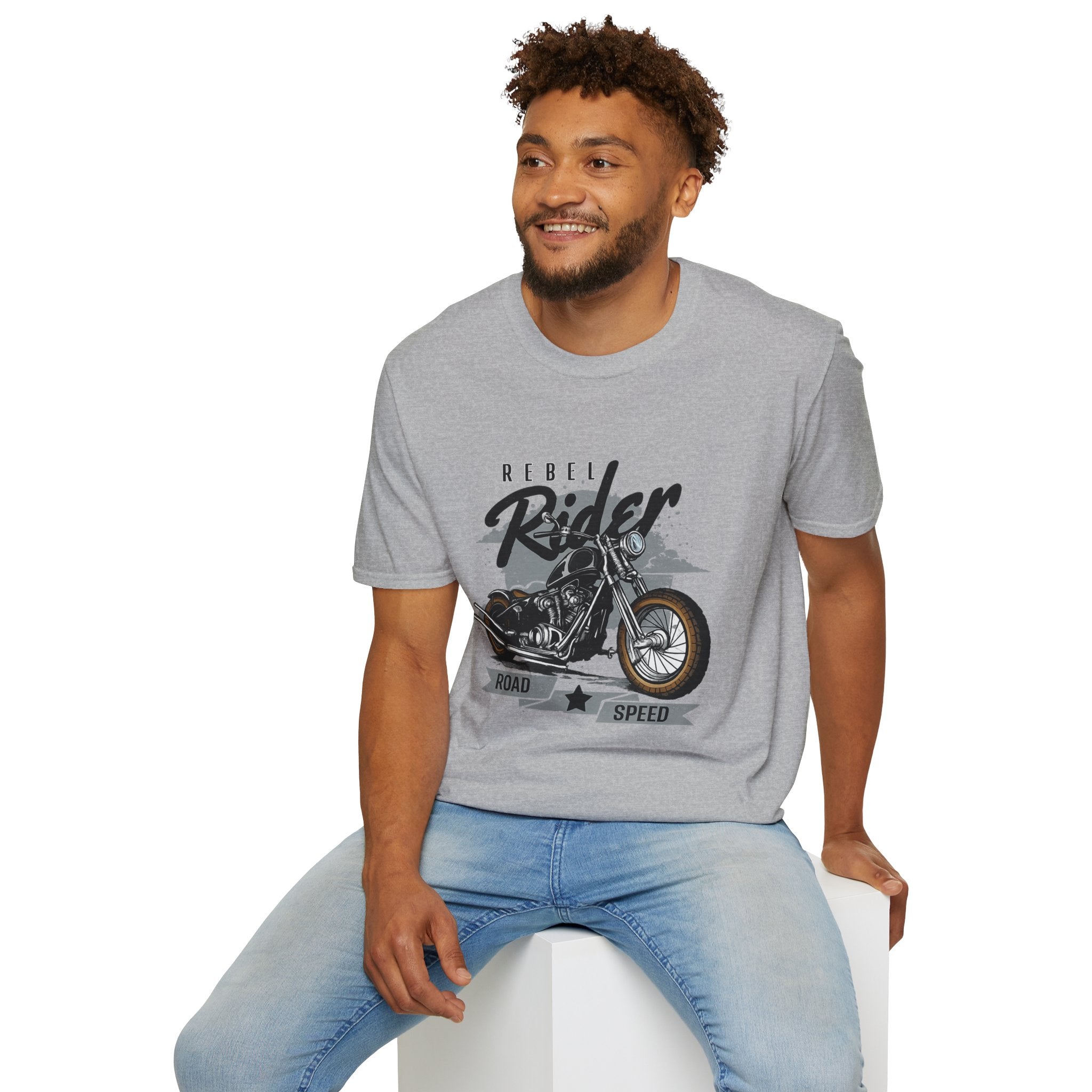 Rebel Rider Motorcycle T-Shirt — Vintage Biker Graphic Tee