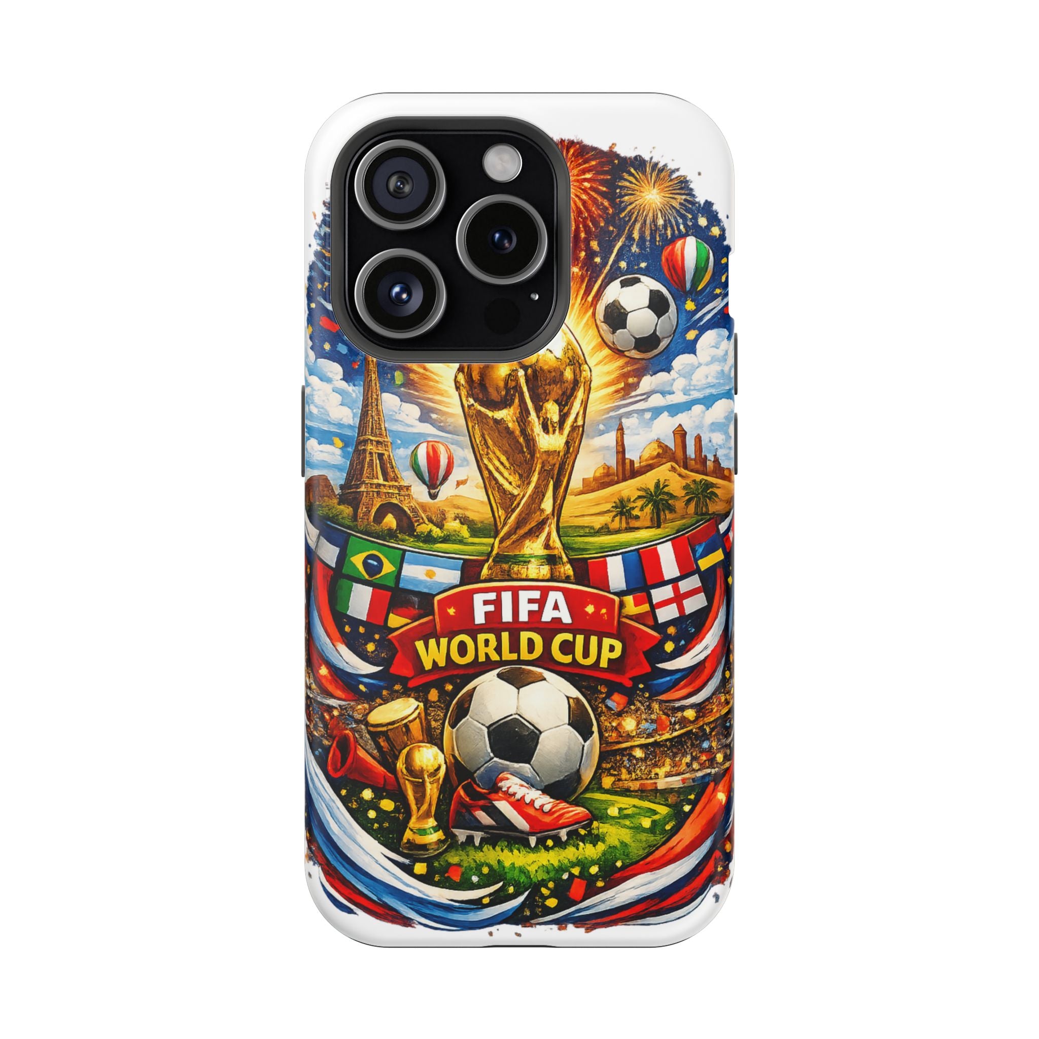 Soccer Magnetic Impact-Resistant Phone Case — FIFA Trophy Design