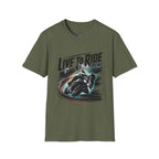 Motorcycle T‑Shirt — "Live to Ride" Racing Bike Graphic Tee