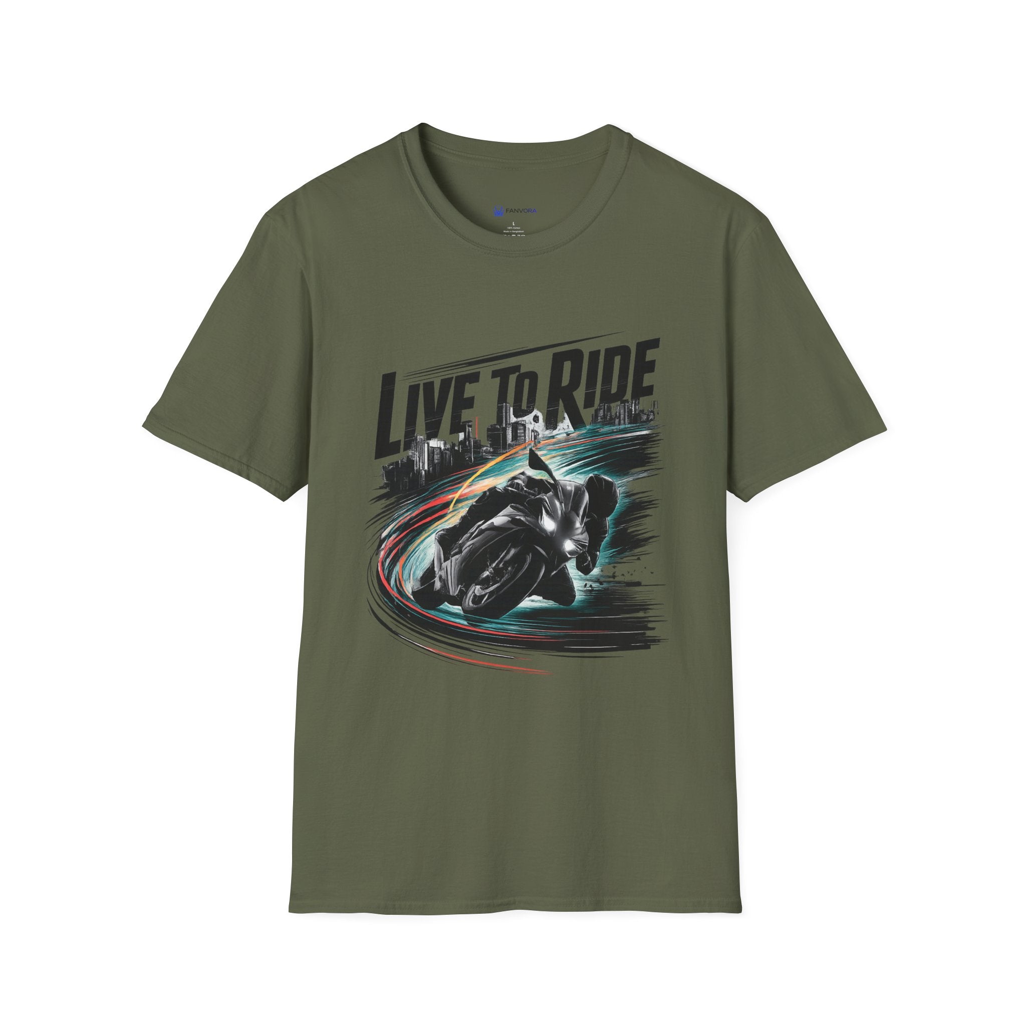 Motorcycle T‑Shirt — "Live to Ride" Racing Bike Graphic Tee