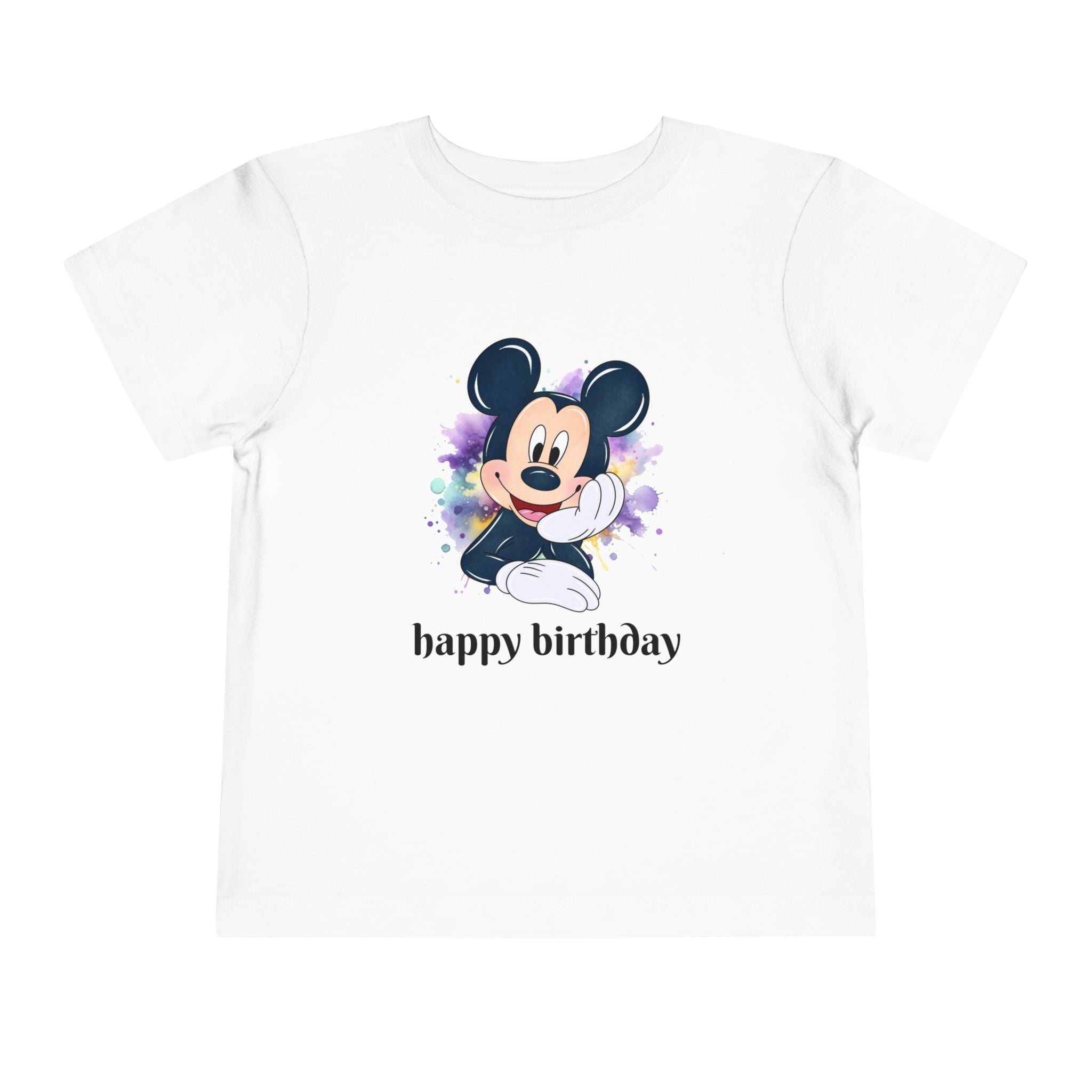 Toddler Tee — Cute Mickey "happy birthday" Birthday Shirt for Kids