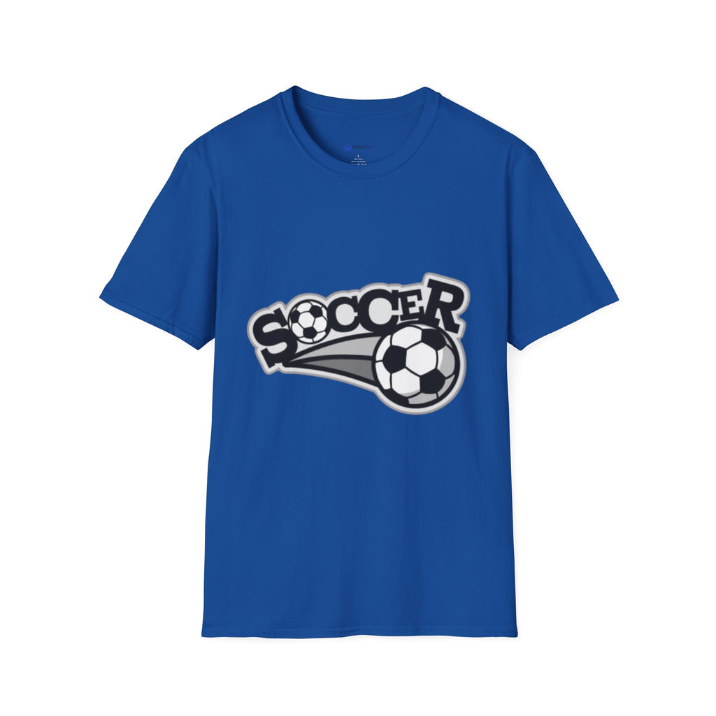 Soccer Graphic T‑Shirt — Retro Black & White Soccer Logo Tee