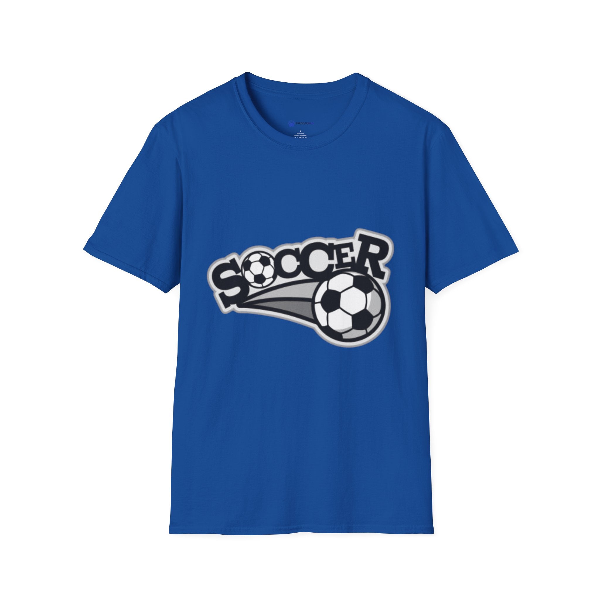 Soccer Graphic T‑Shirt — Retro Black & White Soccer Logo Tee