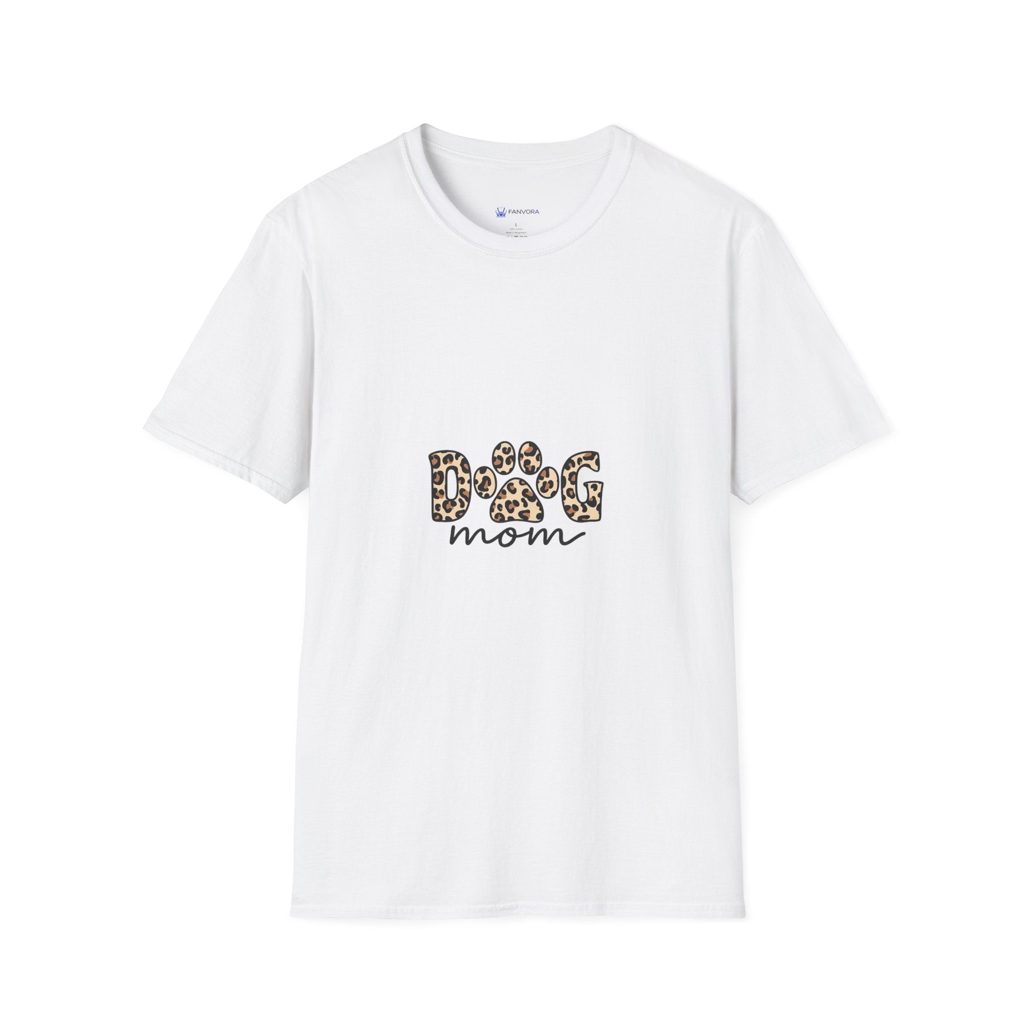 Dog Mom T‑Shirt — Leopard Paw 'DOG' Graphic Tee for Pet Lovers