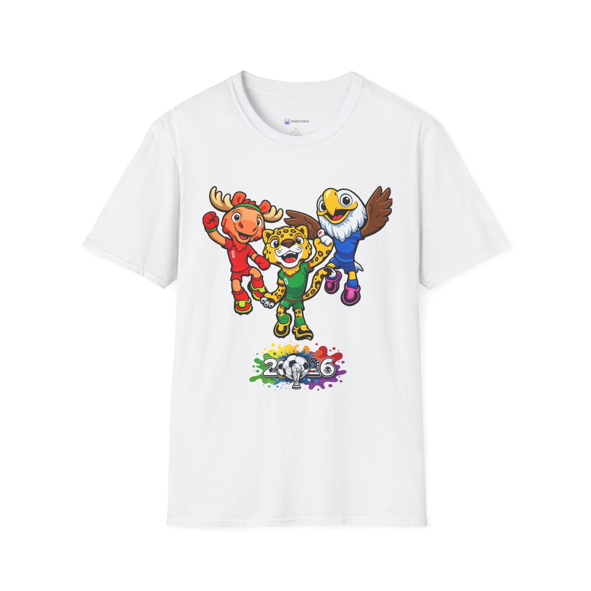 Kids Mascot Team T-Shirt — Cheerful Moose, Cheetah & Eagle Design