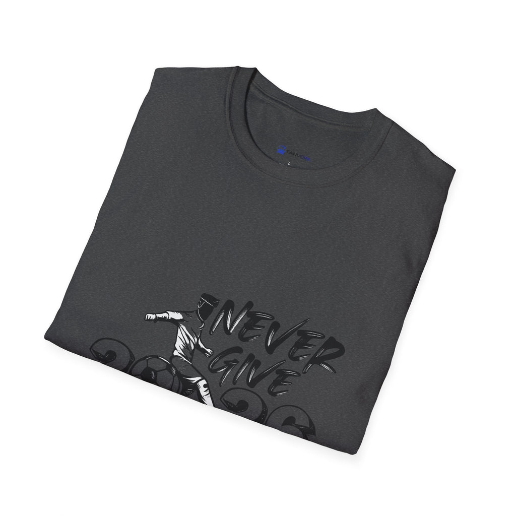 Never Give Up 2026 T-Shirt — Motivational Sports Quote Tee
