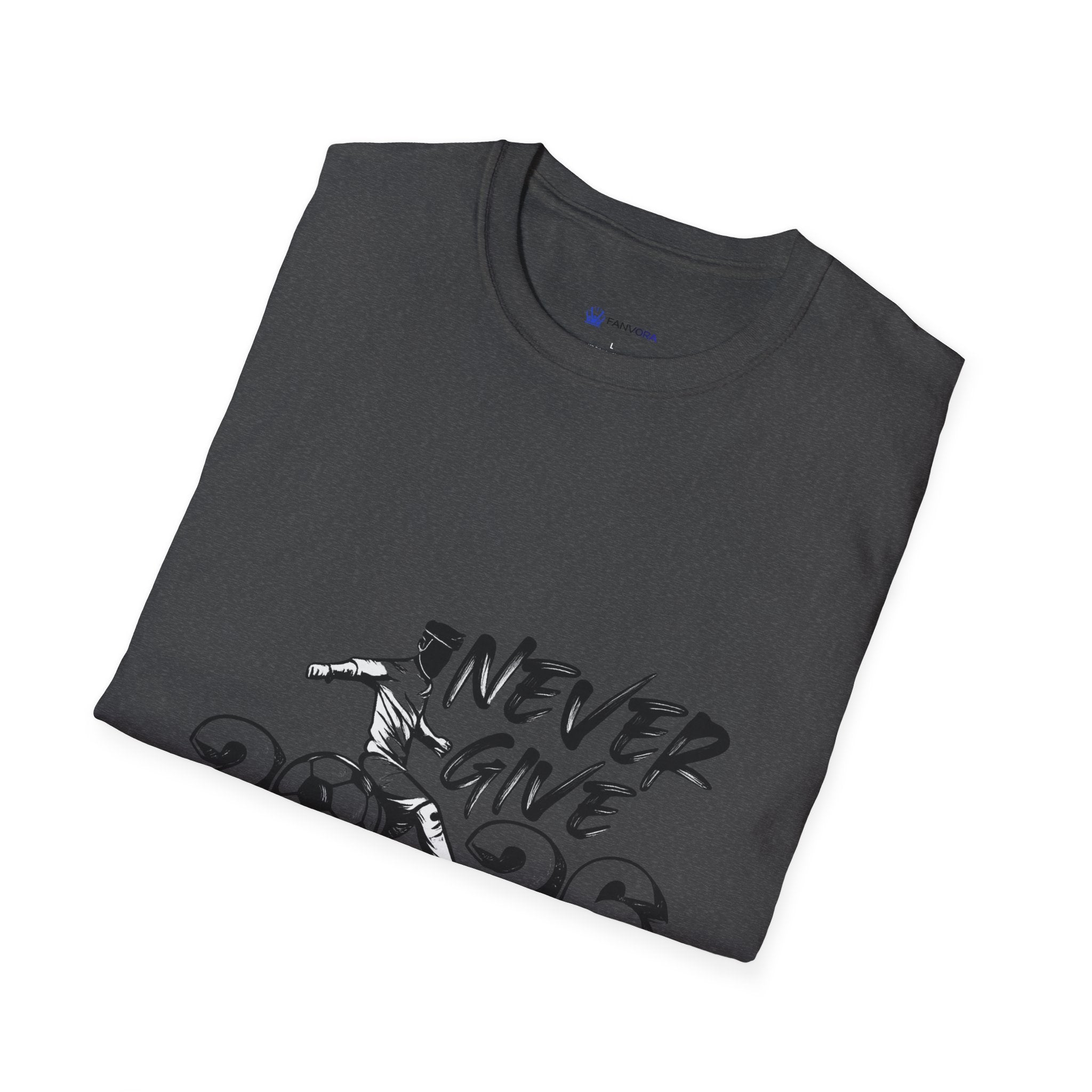 Never Give Up 2026 T-Shirt — Motivational Sports Quote Tee