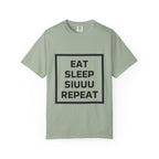 Unisex CR7 Fans Siuuu T-Shirt — Eat Sleep Siuuu Repeat Graphic Tee.