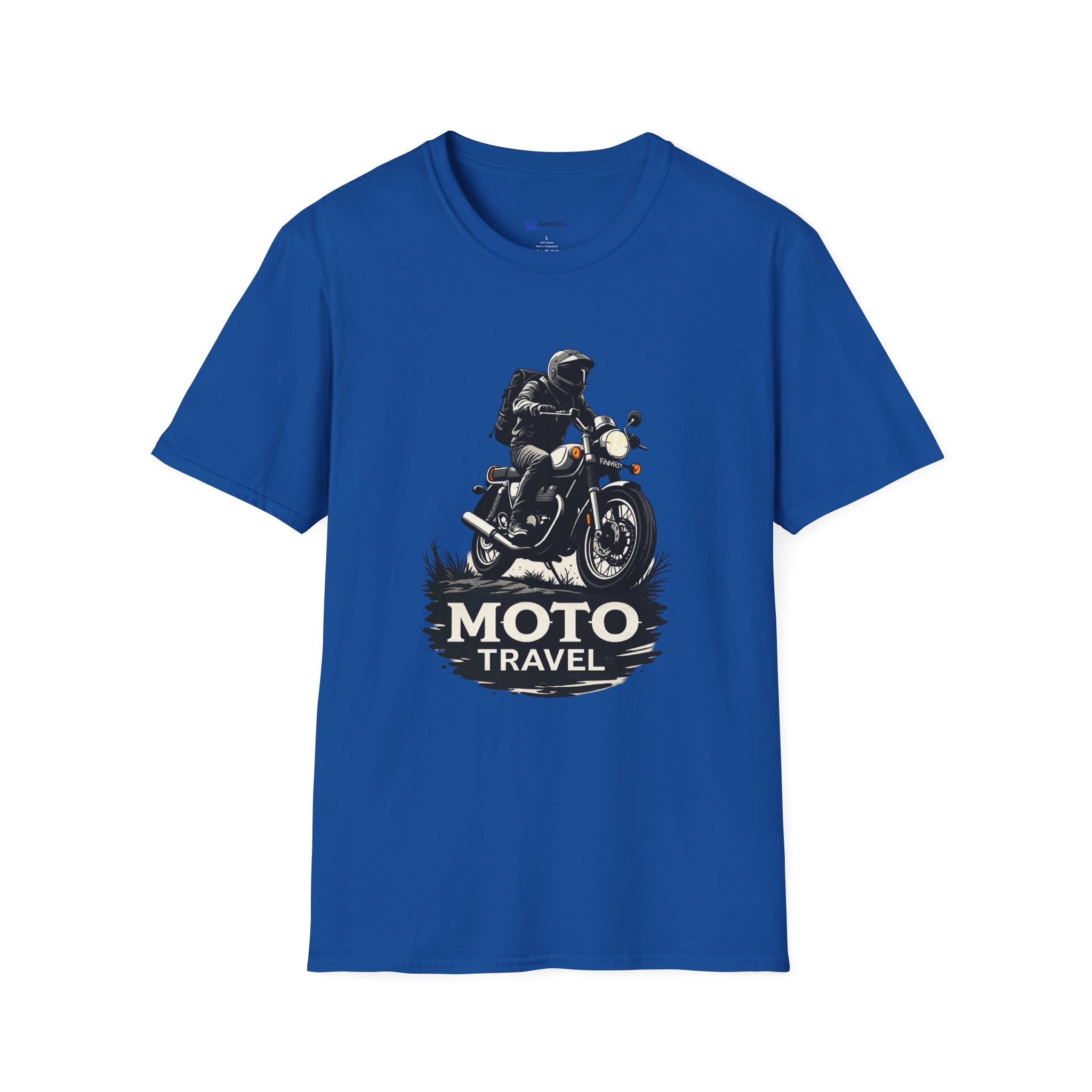 Moto Travel T‑Shirt — Vintage Motorcycle Rider Tee