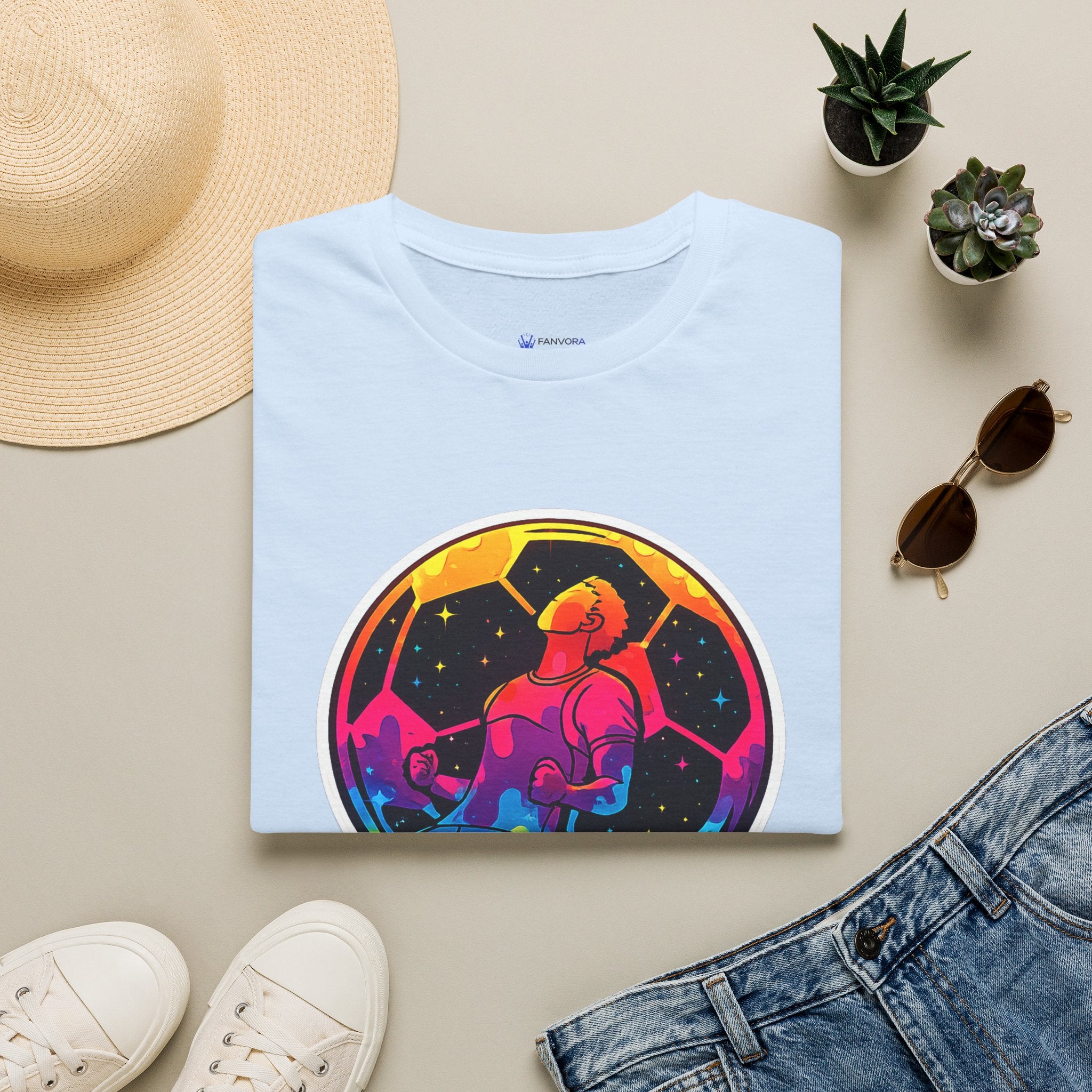 Soccer T‑Shirt — Colorful Retro Player Graphic