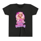 Youth Tee — "Barbie Happy Birthday" Pink Birthday Graphic Shirt