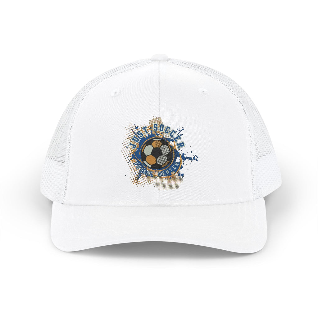 Soccer Grunge Snapback Trucker Cap — Vintage Ball & Crest Design