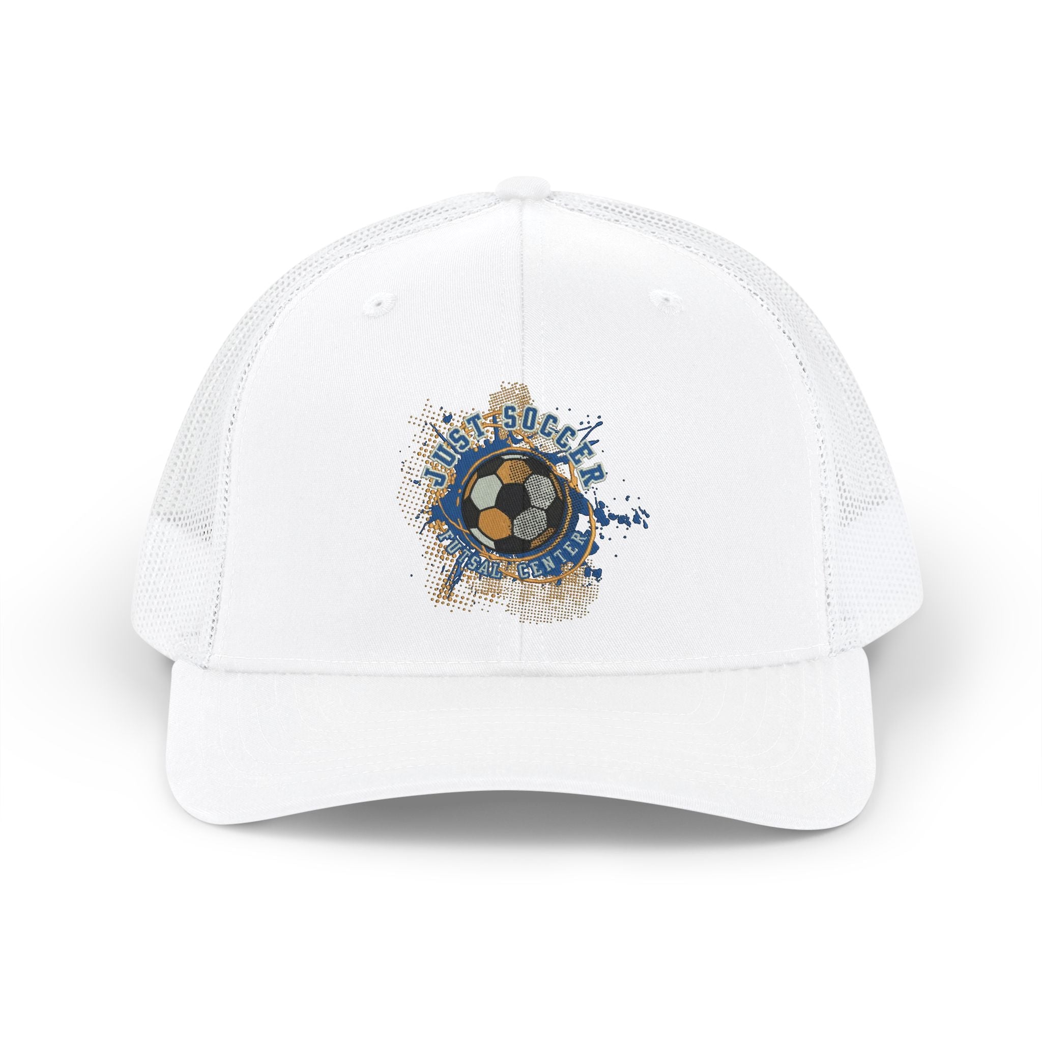 Soccer Grunge Snapback Trucker Cap — Vintage Ball & Crest Design