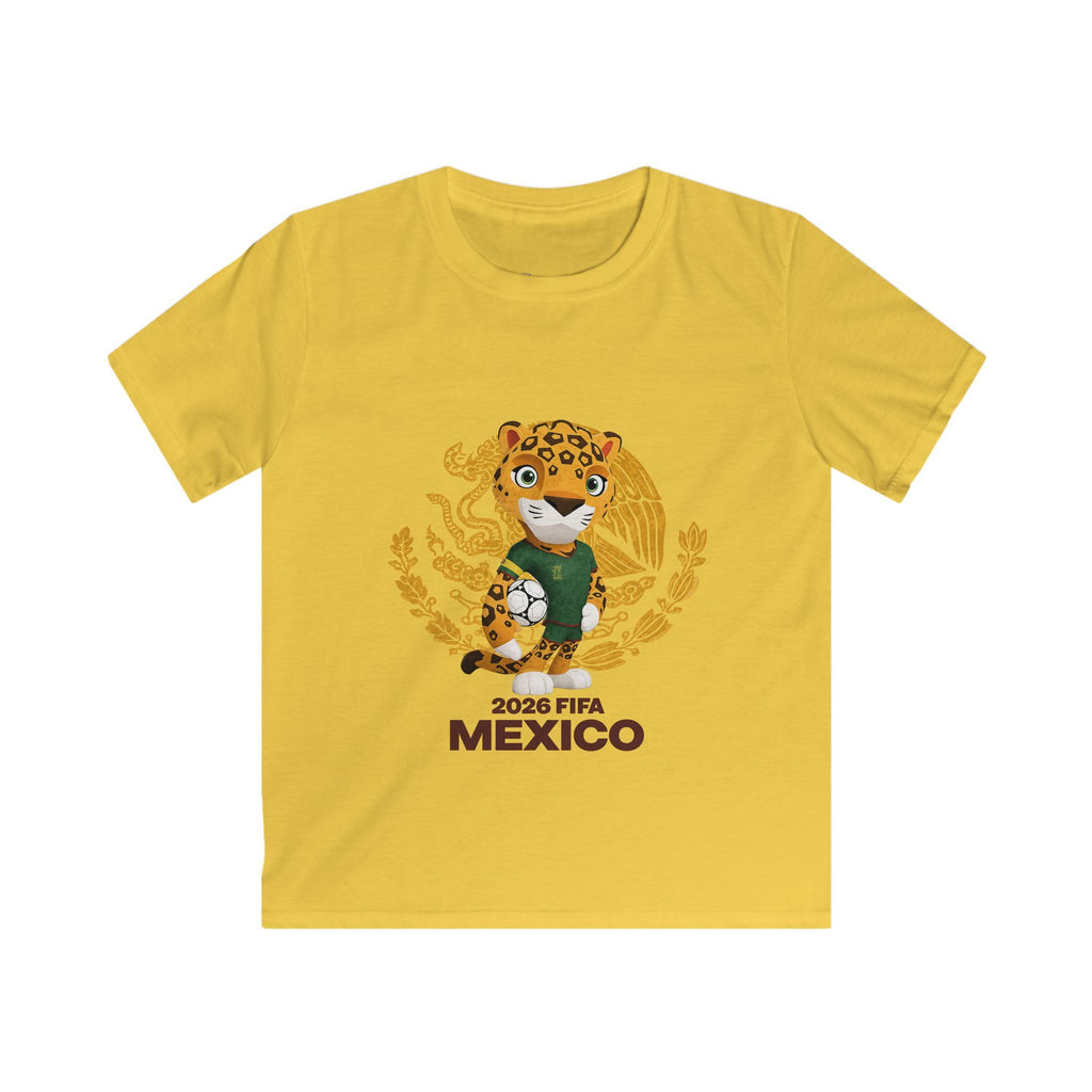 Kids Tee — 2026 FIFA Mexico Jaguar Mascot Soccer Shirt