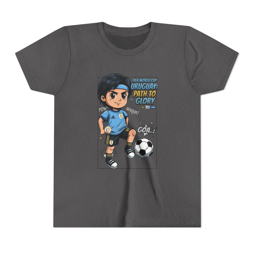 Youth Soccer Tee – Cute Cartoon Player "Ready to Score" Kids Jersey