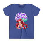 Birthday Youth Tee - Cute Mermaid "Happy Birthday" Graphic