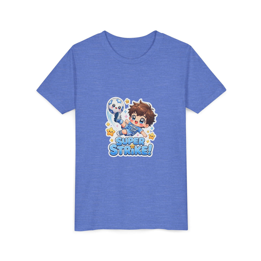 Youth Tee - Cute 'Super Strike!' Soccer Boy Graphic