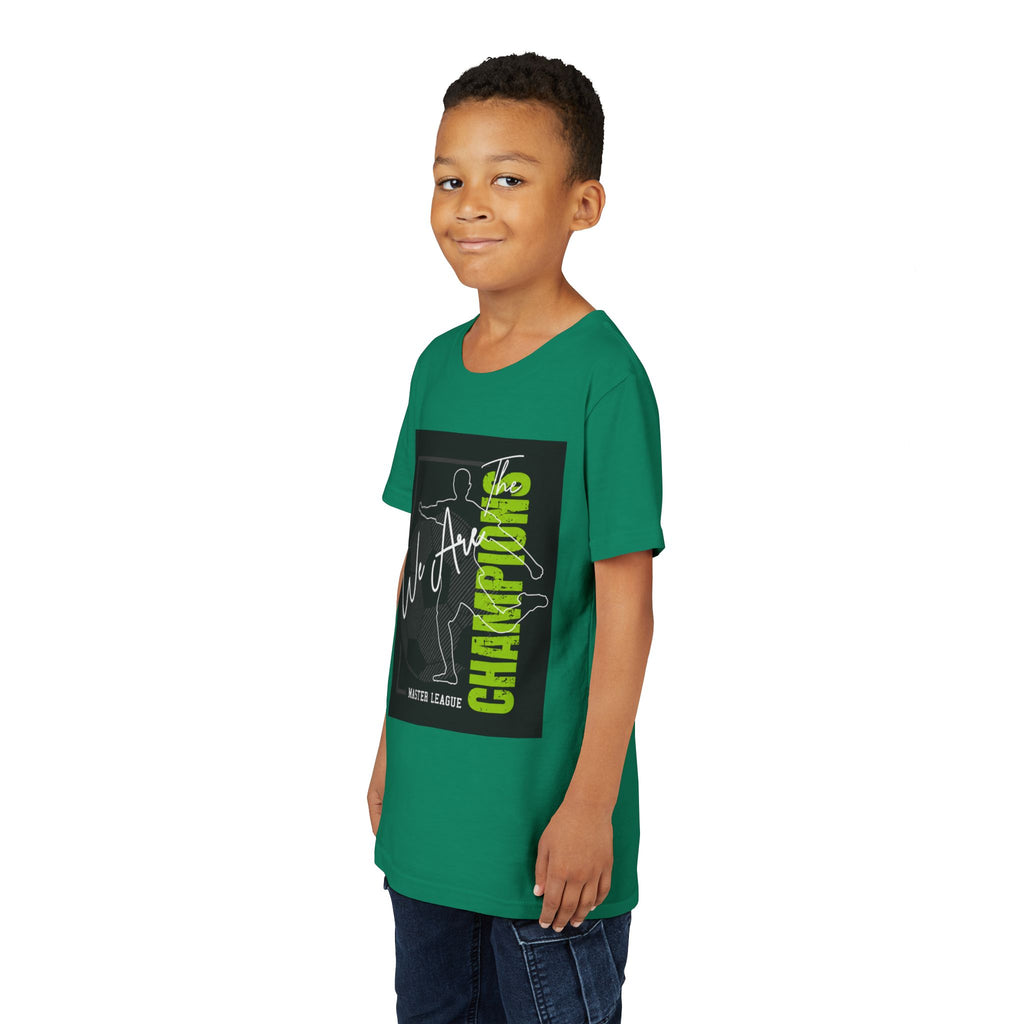 Youth Tee — "We Are Champions" Soccer Champion Graphic Shirt