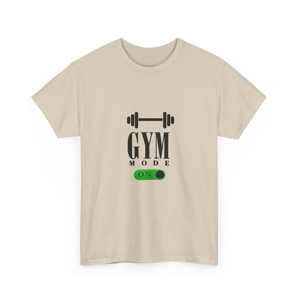 Gym Mode On T-Shirt — Workout Tee with Barbell Graphic