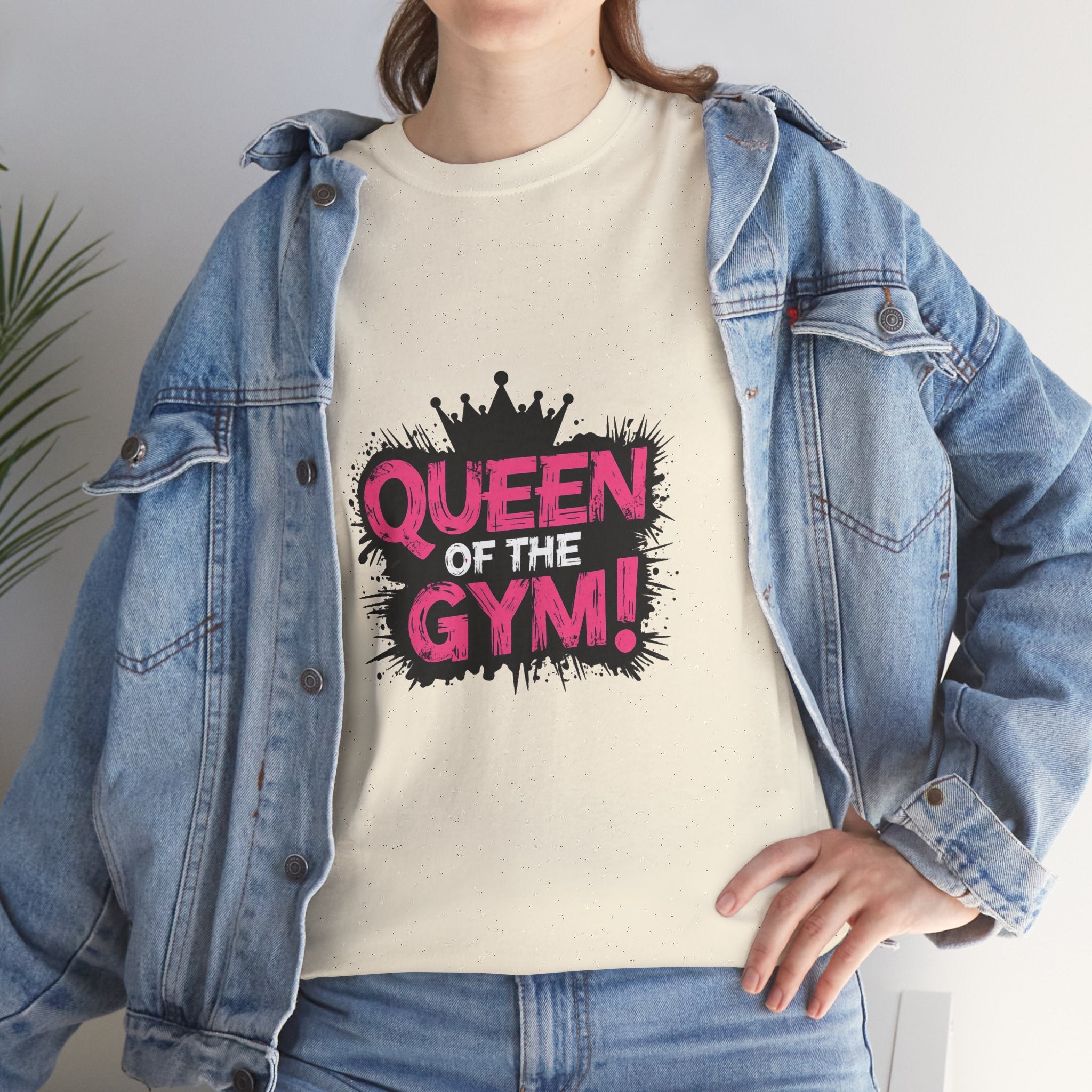 Queen of the Gym T-Shirt — Pink Crown Fitness Tee