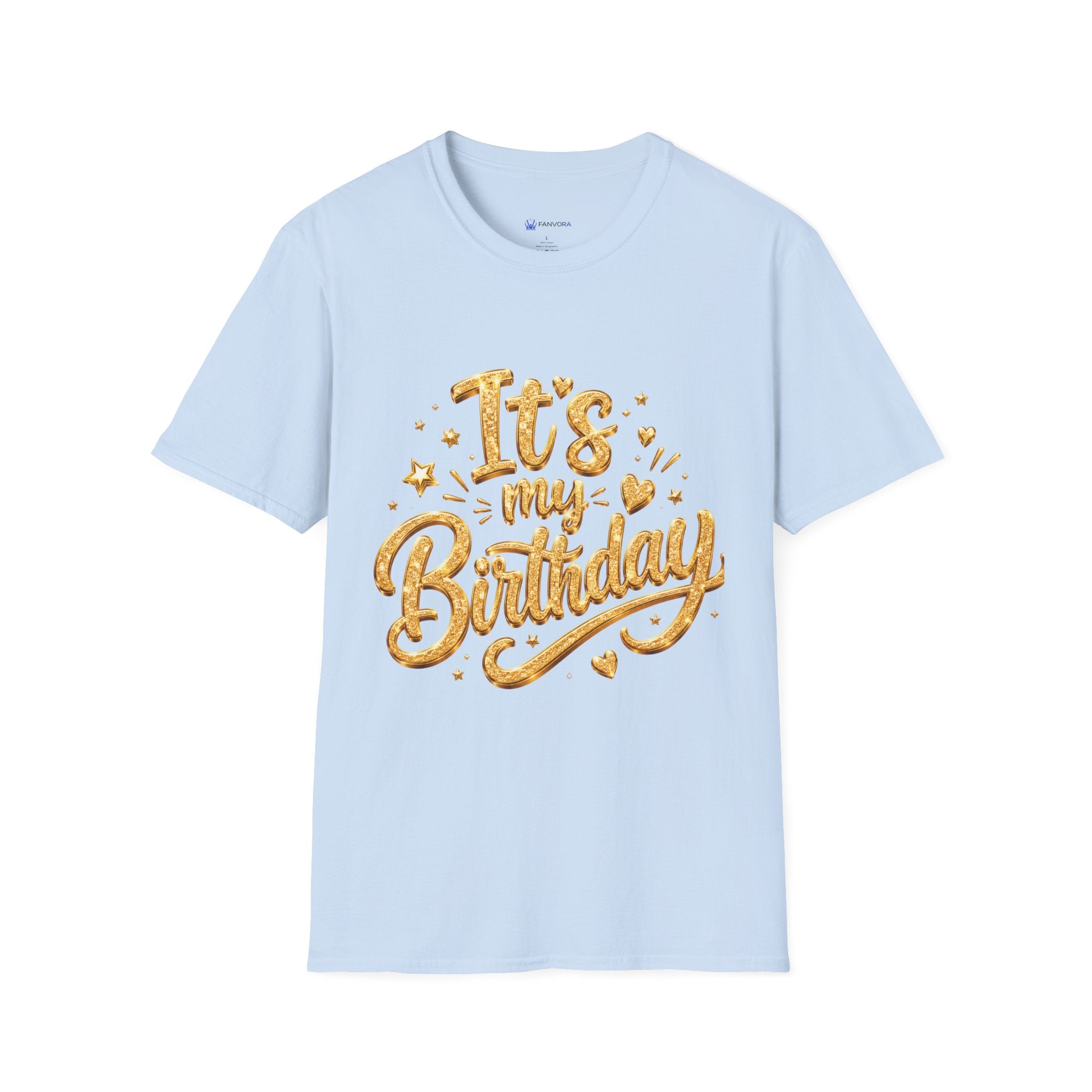 Birthday T-Shirt — "It's My Birthday" Gold Glitter Script Party Tee