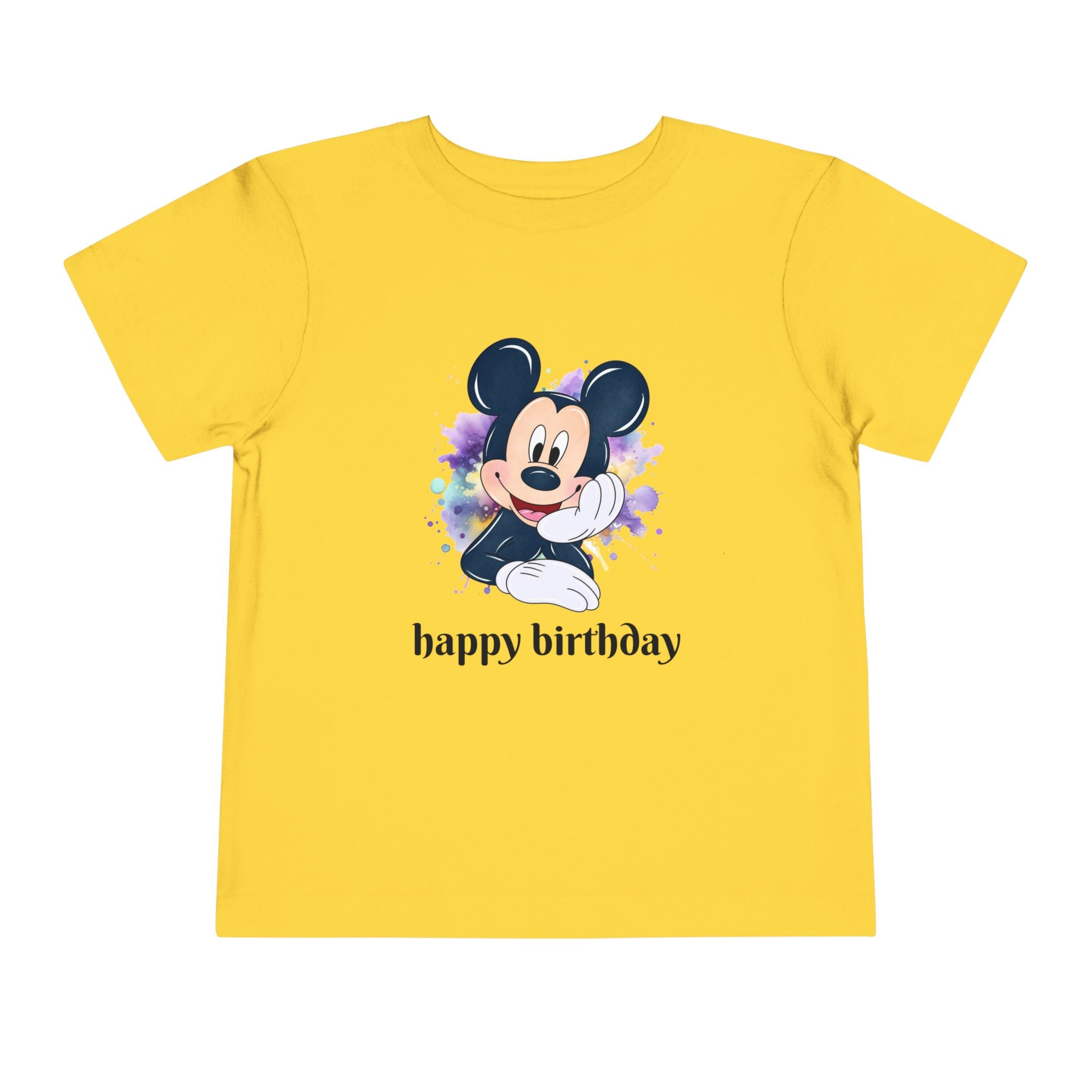 Toddler Tee — Cute Mickey "happy birthday" Birthday Shirt for Kids