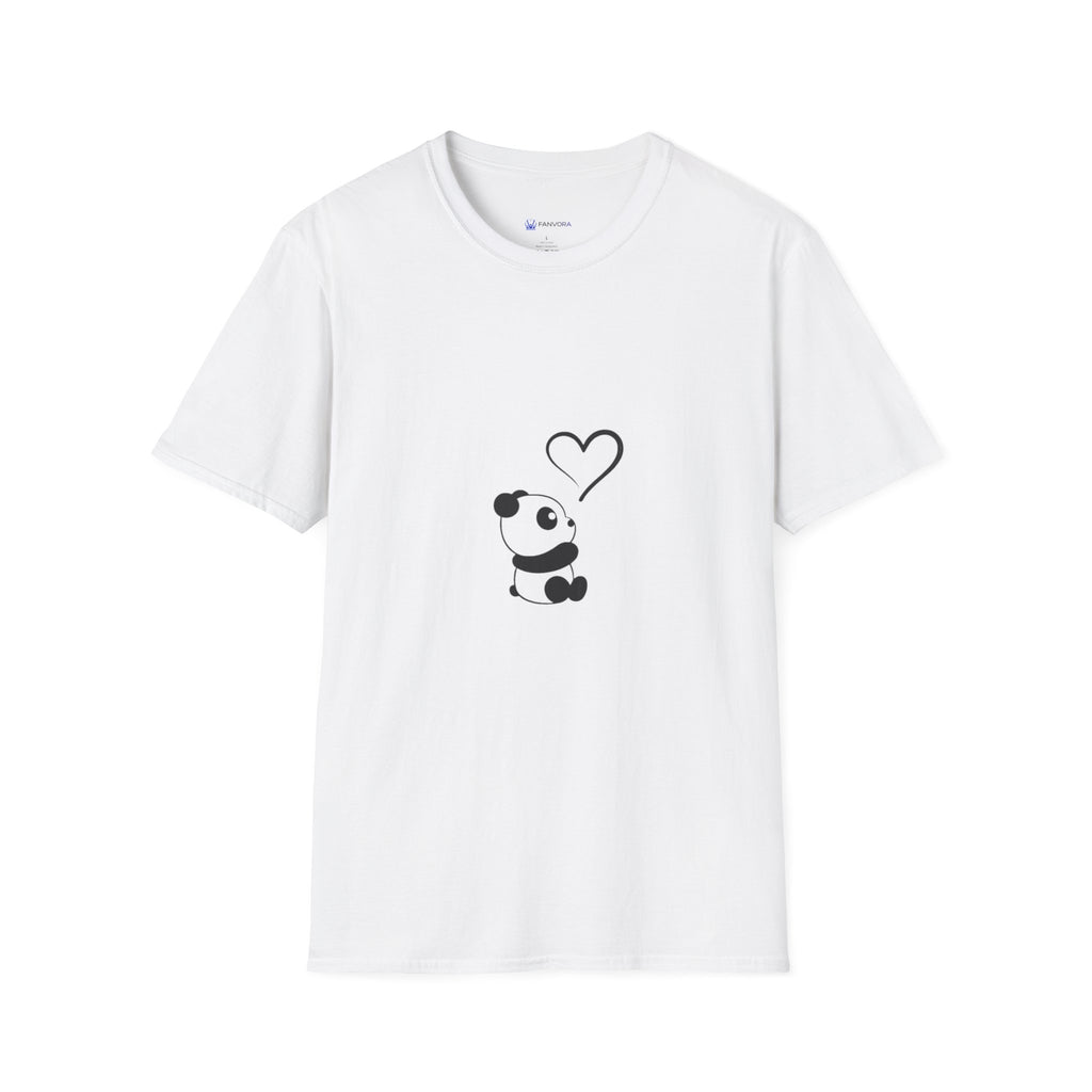 Panda Love T-Shirt — Cute Minimalist Heart Panda Tee