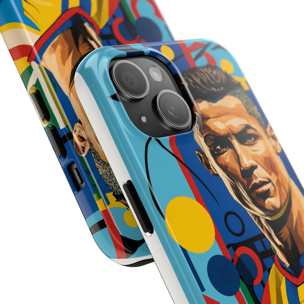 Portugal  legend Pop Art Tough Phone Case — Colorful Soccer Legend Protective Cover.