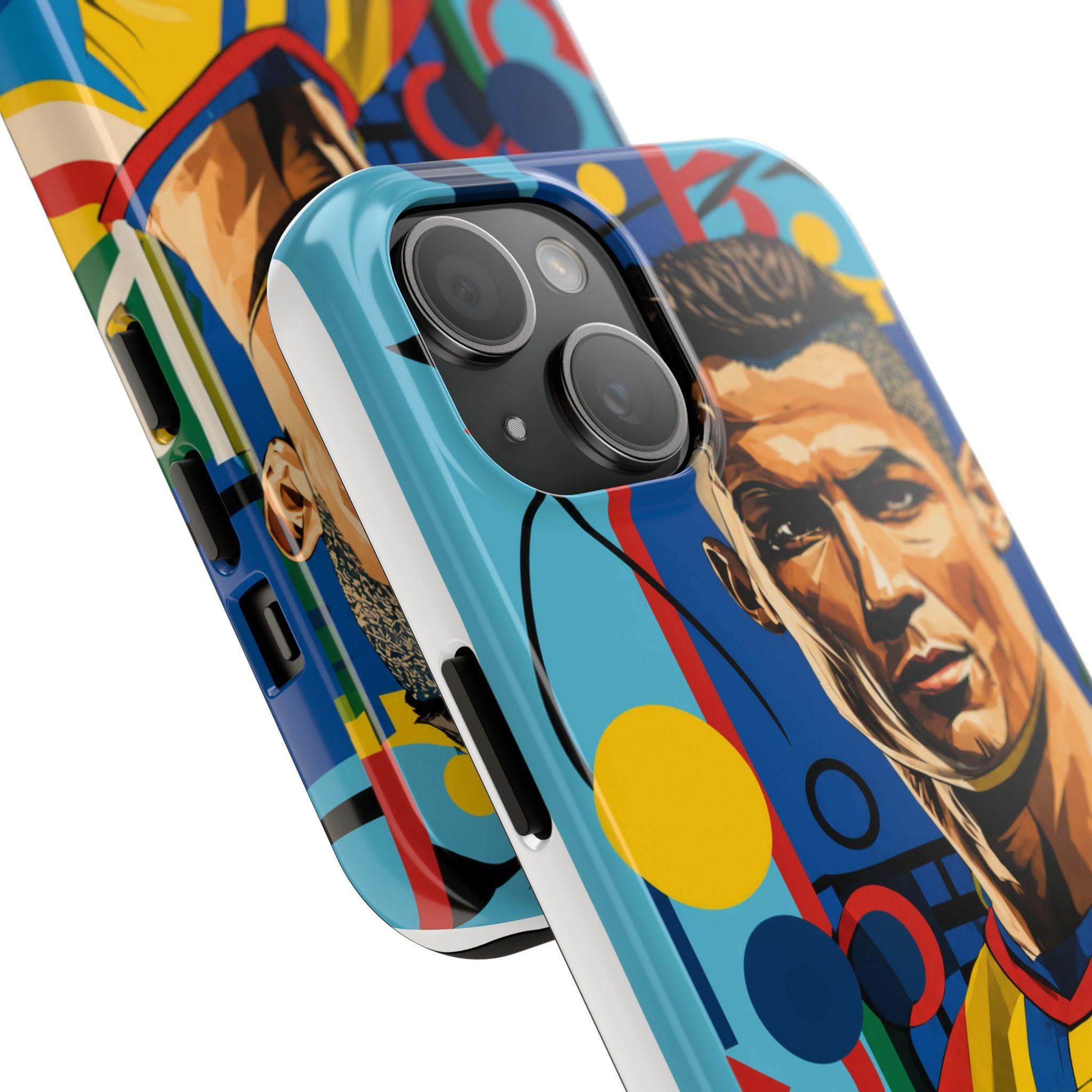 Portugal  legend Pop Art Tough Phone Case — Colorful Soccer Legend Protective Cover.