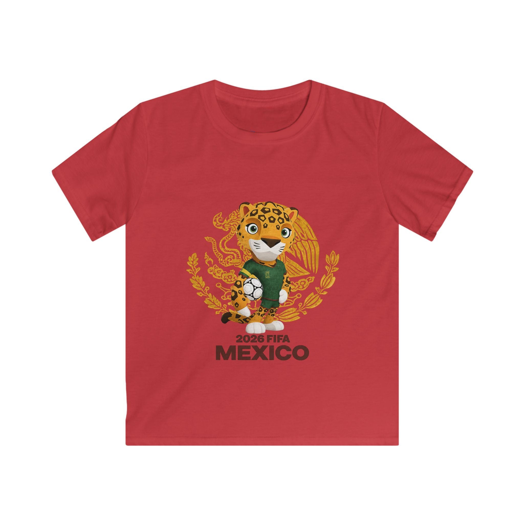 Kids Tee — 2026 FIFA Mexico Jaguar Mascot Soccer Shirt