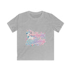Kids Birthday Tee — Pastel Unicorn "Happy Birthday" Shirt for Girls